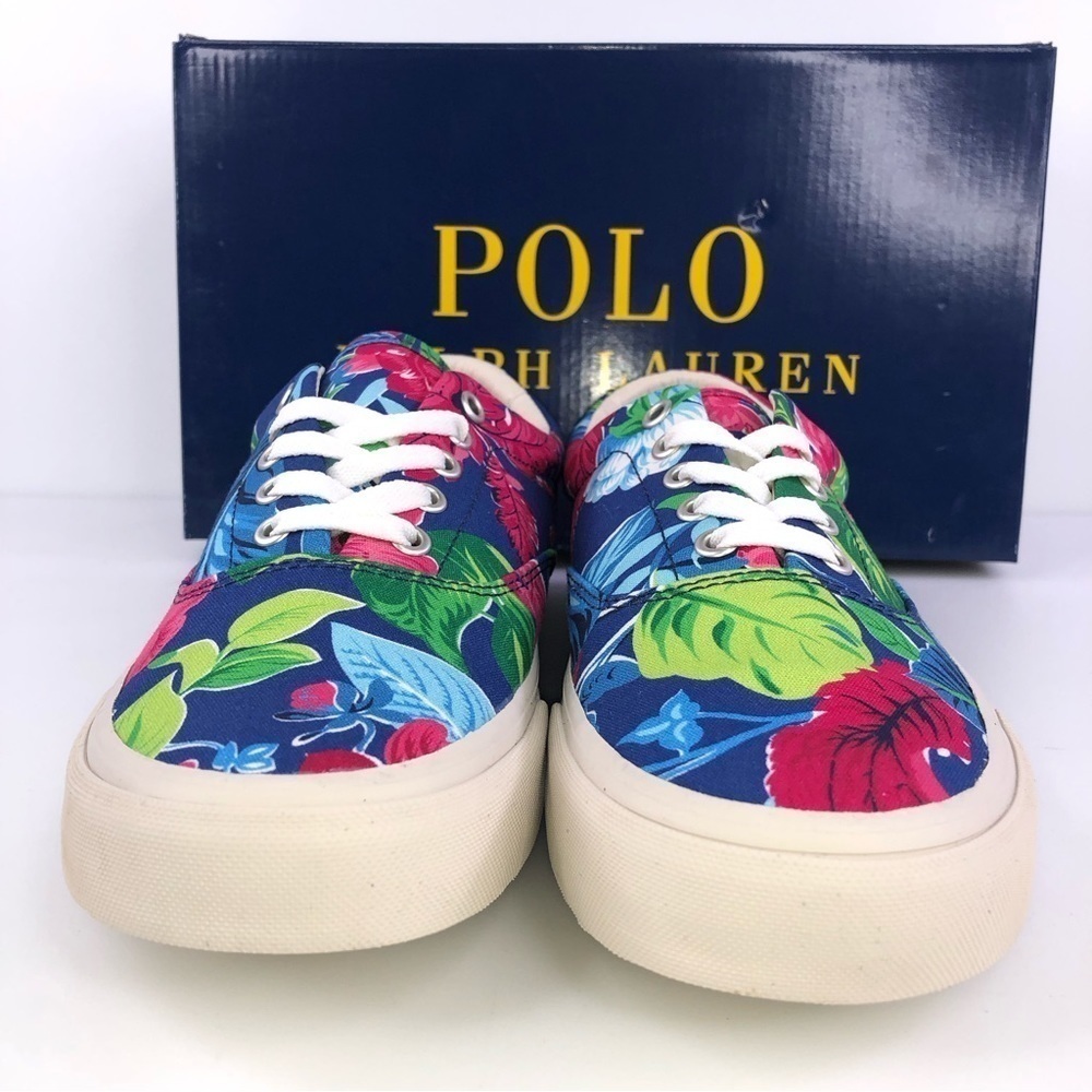 Polo Ralph Lauren Keaton Pony Floral Men's Canvas Low Top Shoes Sneakers - Picture 4 of 8